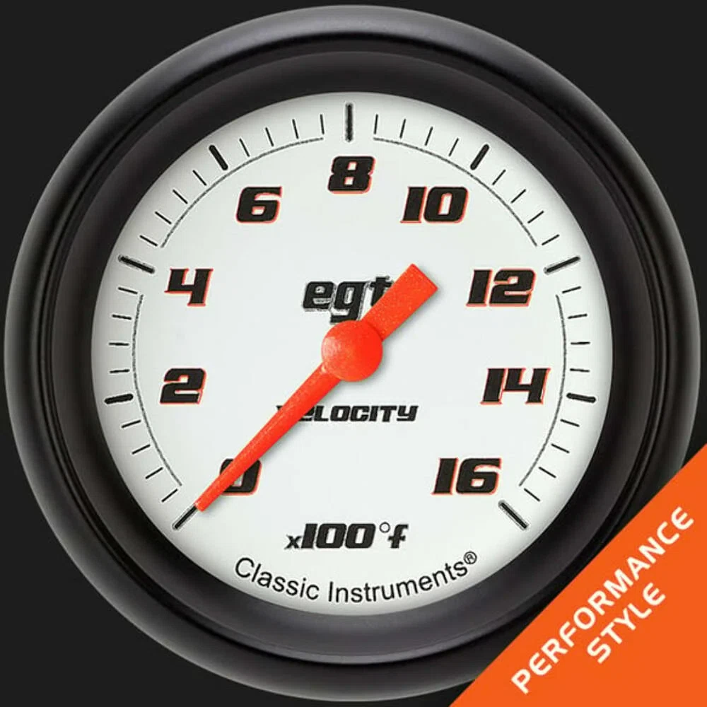 Velocity White 2 5_8_ Exhaust Gas Temp. Gauge VS398WBPF